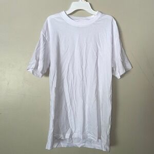 Plain white scoop neck
